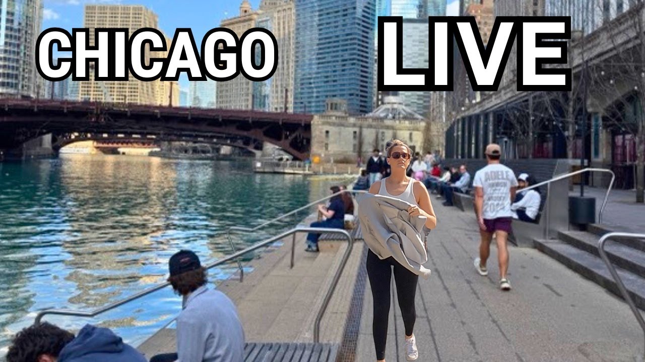 Spring-Like Chicago LIVE City Of Chicago Walk (March 9, 2026) No Talking City Sounds 70°F