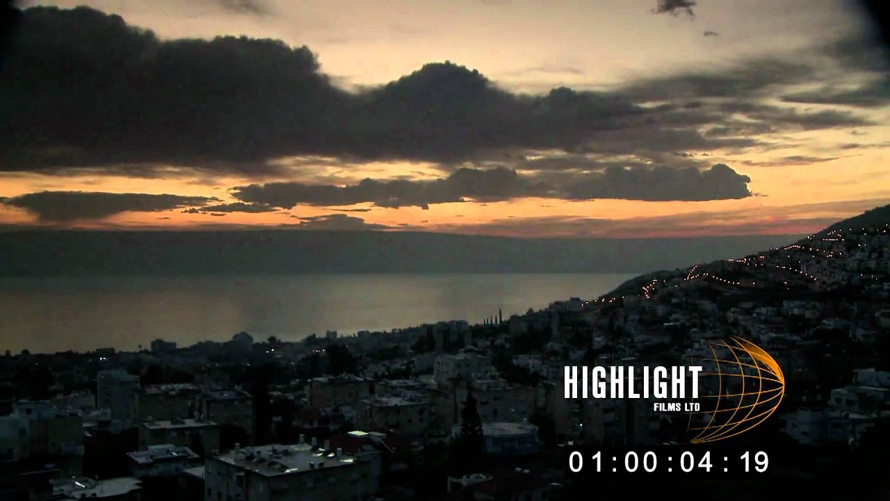 Israel time lapse HD video of Tiberias and the Sea of Galilee