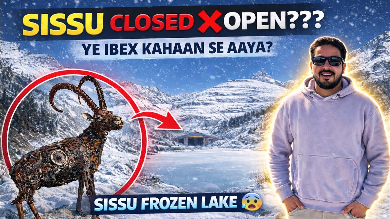 Sissu Closed ❌ Open?? || Ye Ibex Kahaan se Aya 😱|| Sissu Frozen Lake🥶 #vlog #snow #travel 