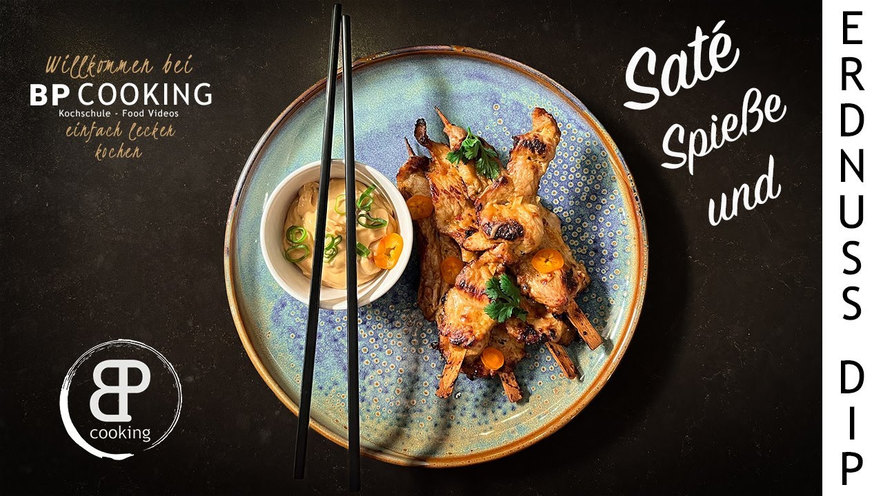 Sat&eacute; Spiesse mit w&uuml;rzigem Erdnuss-Dip - Ob vom Schwein oder mit Gefl&uuml;gel, beides ist einfach lecker