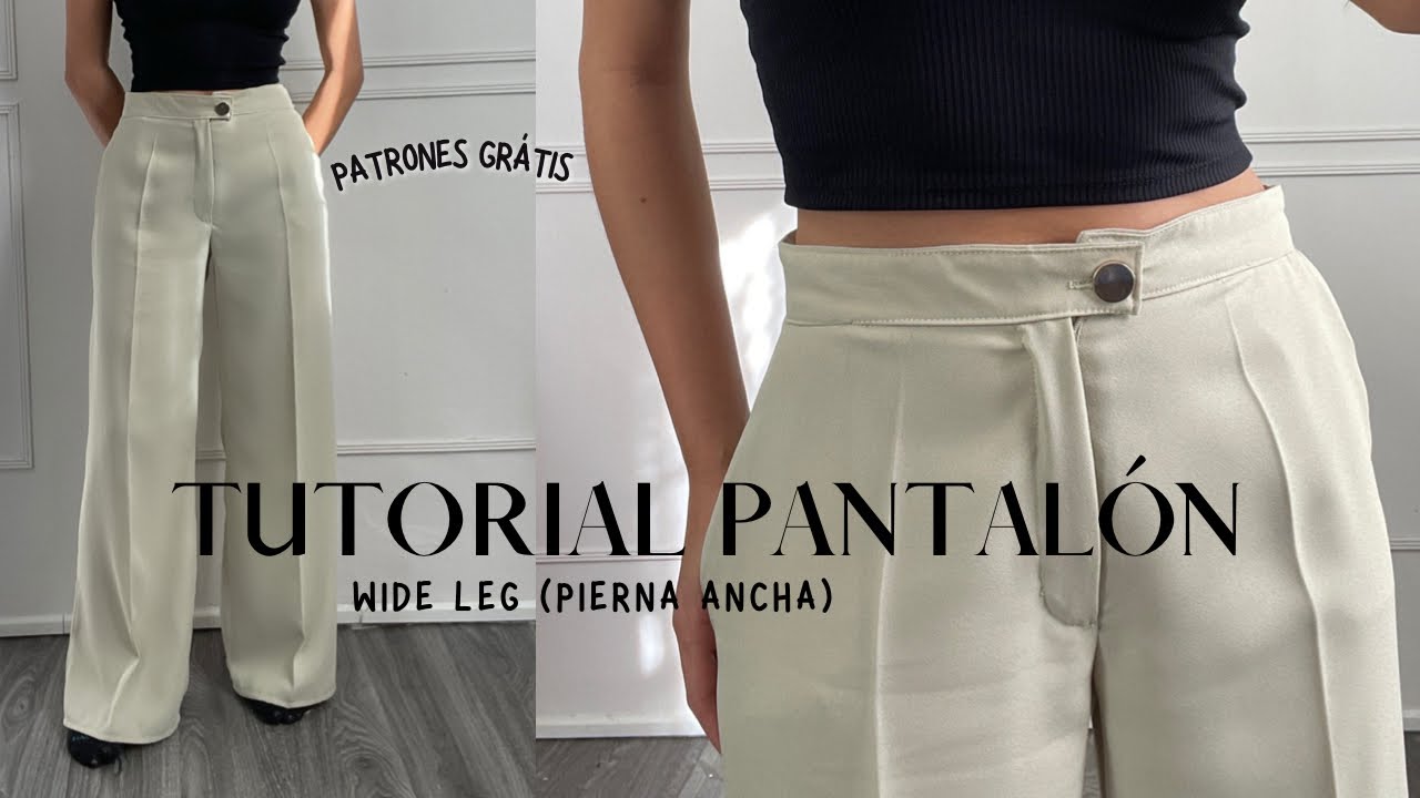 TUTORIAL PANTALÓN de pierna ancha con patrones grátis (Mood Fabrics) -Becky Valenzuela