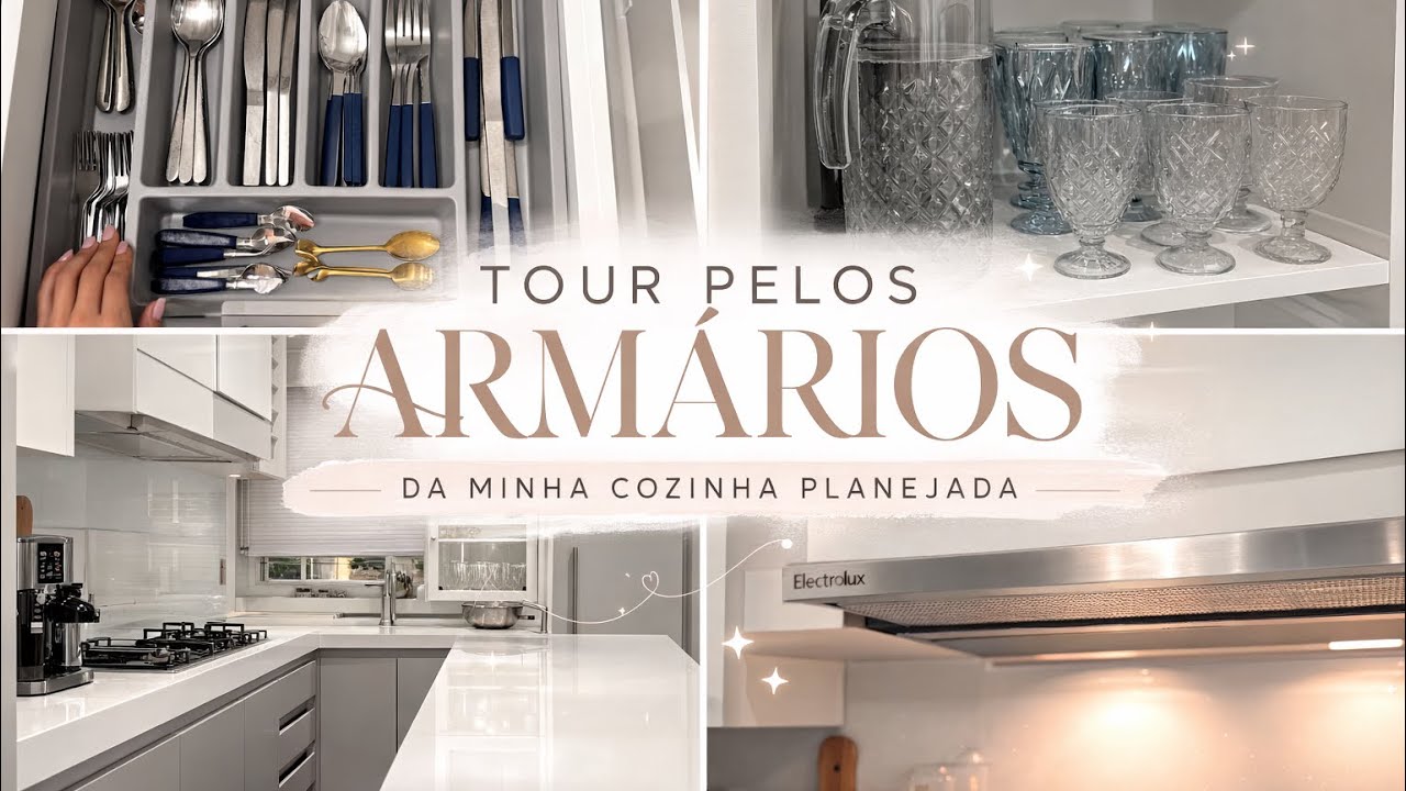 TOUR PELOS ARMÁRIOS DA MINHA COZINHA PLANEJADA🏠🤍👩🏻‍🍳