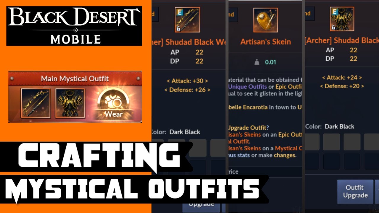 Crafting & Upgrading Mystical Outfits - Guide - Black Desert Mobile