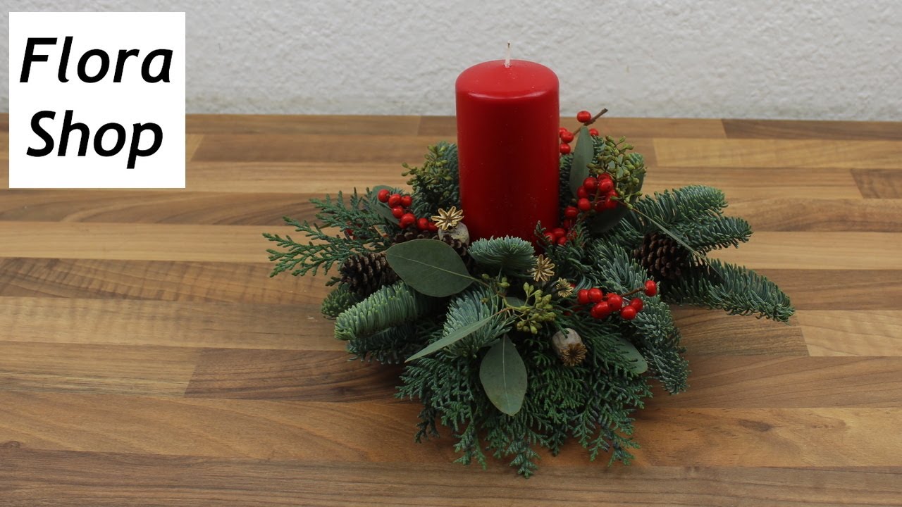 Adventsgestecke f&uuml;r den 1. Advent selber machen ❁ Weihnachtsdeko ❁ Deko Ideen mit Flora-Shop