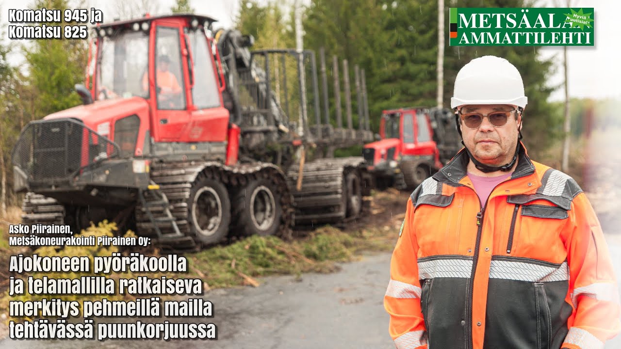 Pyöräkoolla ja telalla on väliä puunkorjuussa - Vertailussa Komatsu 845 ja Komatsu 825
