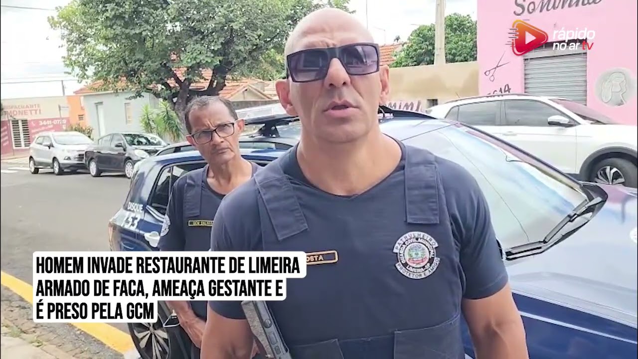 Homem invade restaurante de Limeira armado de faca, ameaça gestante e é preso pela GCM