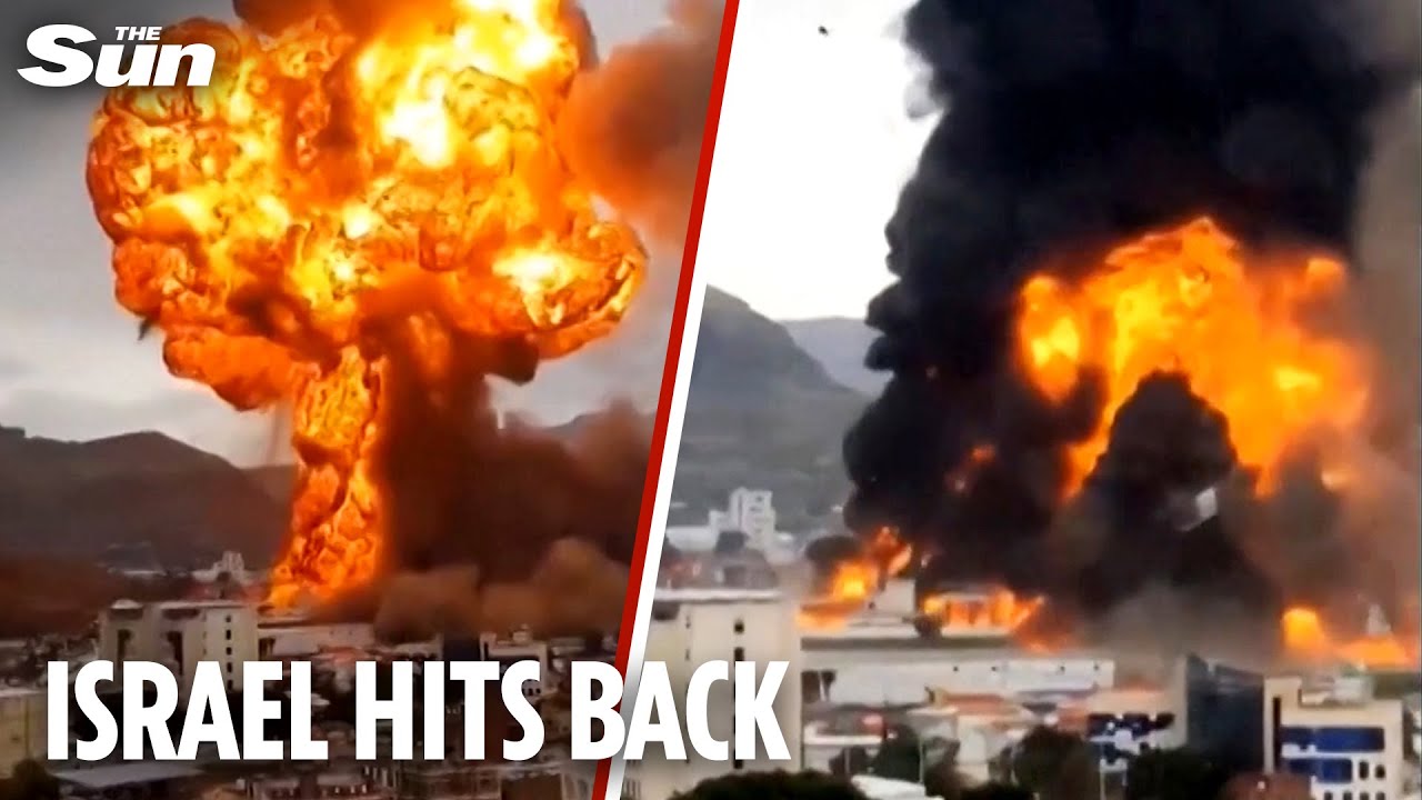 Dramatic moment Israeli warplanes blast Yemeni capital after Houthi missile attack