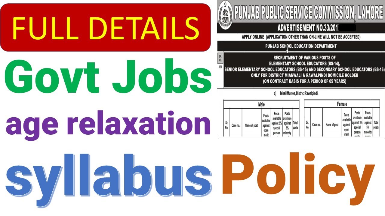GOOD NEWS| EDUCATOR JOBS POLICY| EDUCATOR Job SYLLABUS| Educator seats 2021| Educator Jobs age relax