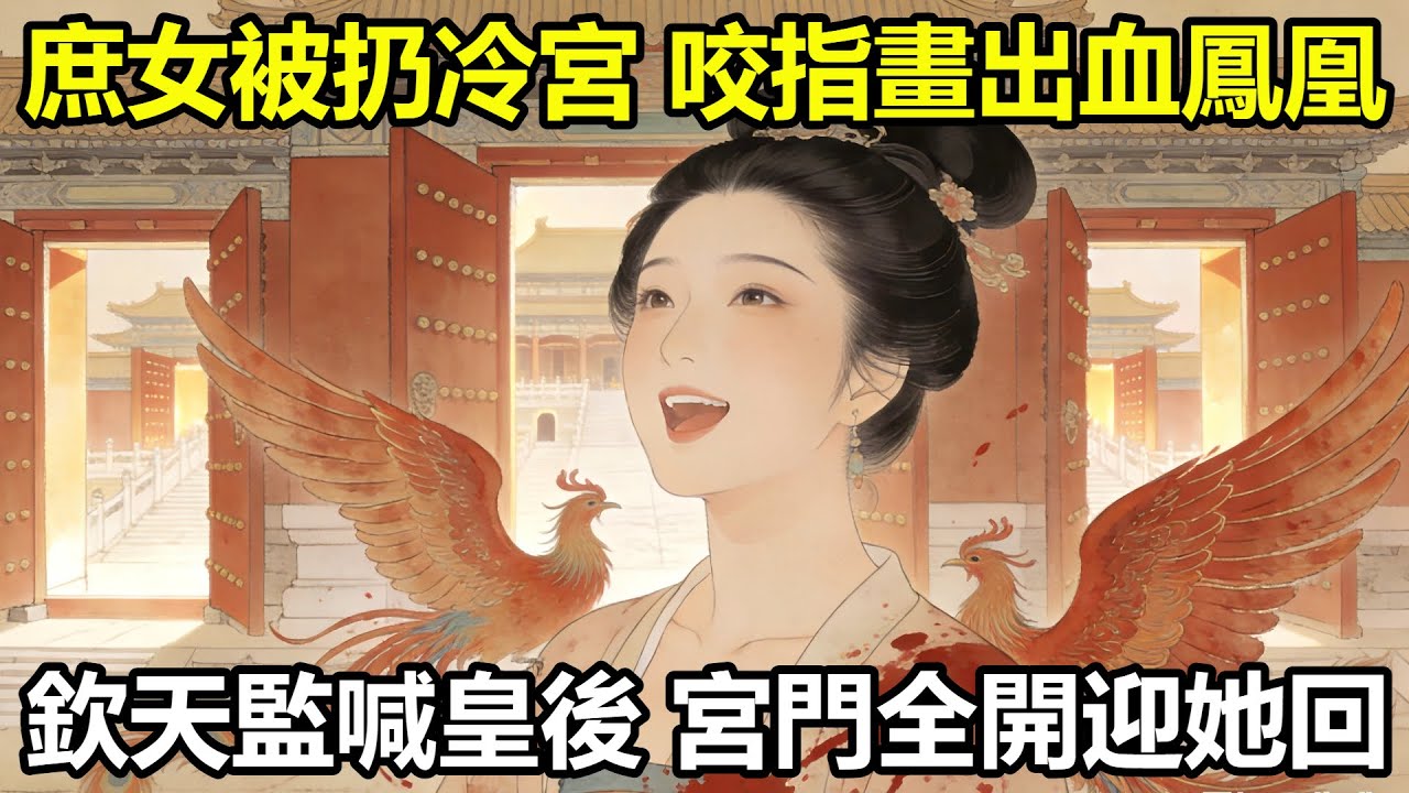 庶女被灌啞藥送入冷宮替死，卻在枯井發現前朝藏寶圖。饑寒交迫時咬破手指畫符求生，血迹竟成鳳凰展翅！欽天監驚呼：“天降鳳血，真後現世！”#民間故事 #故事頻道 #感人故事 #感人故事 #情感