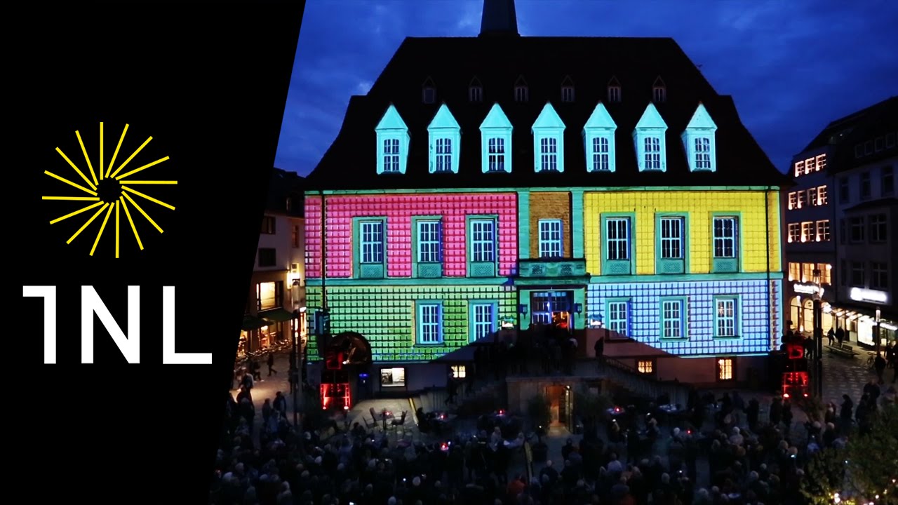 3D Video Mapping // Gebäudeindividuelle Projektion Nachtansichten Bielefeld Doku // 2016