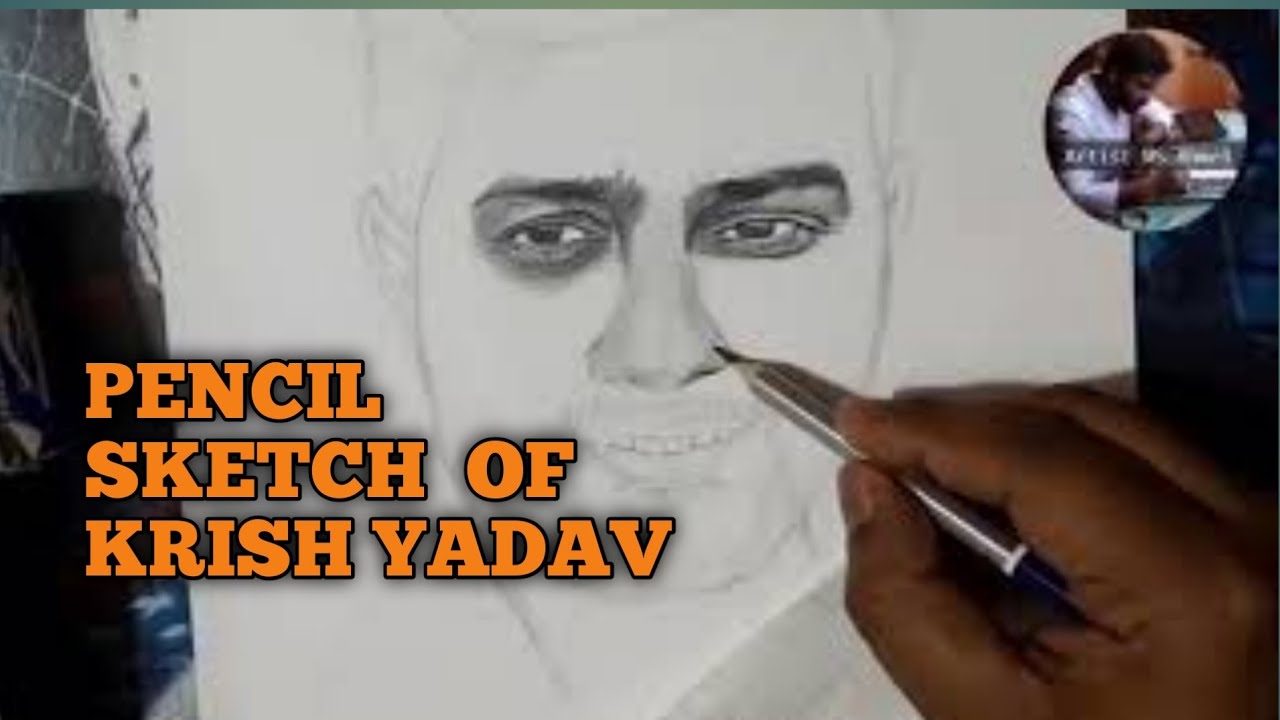 Pencil sketch of YouTube Creator #krishkimathri  #krishyadav #drawing #whykrishyadav #artistmsahmed