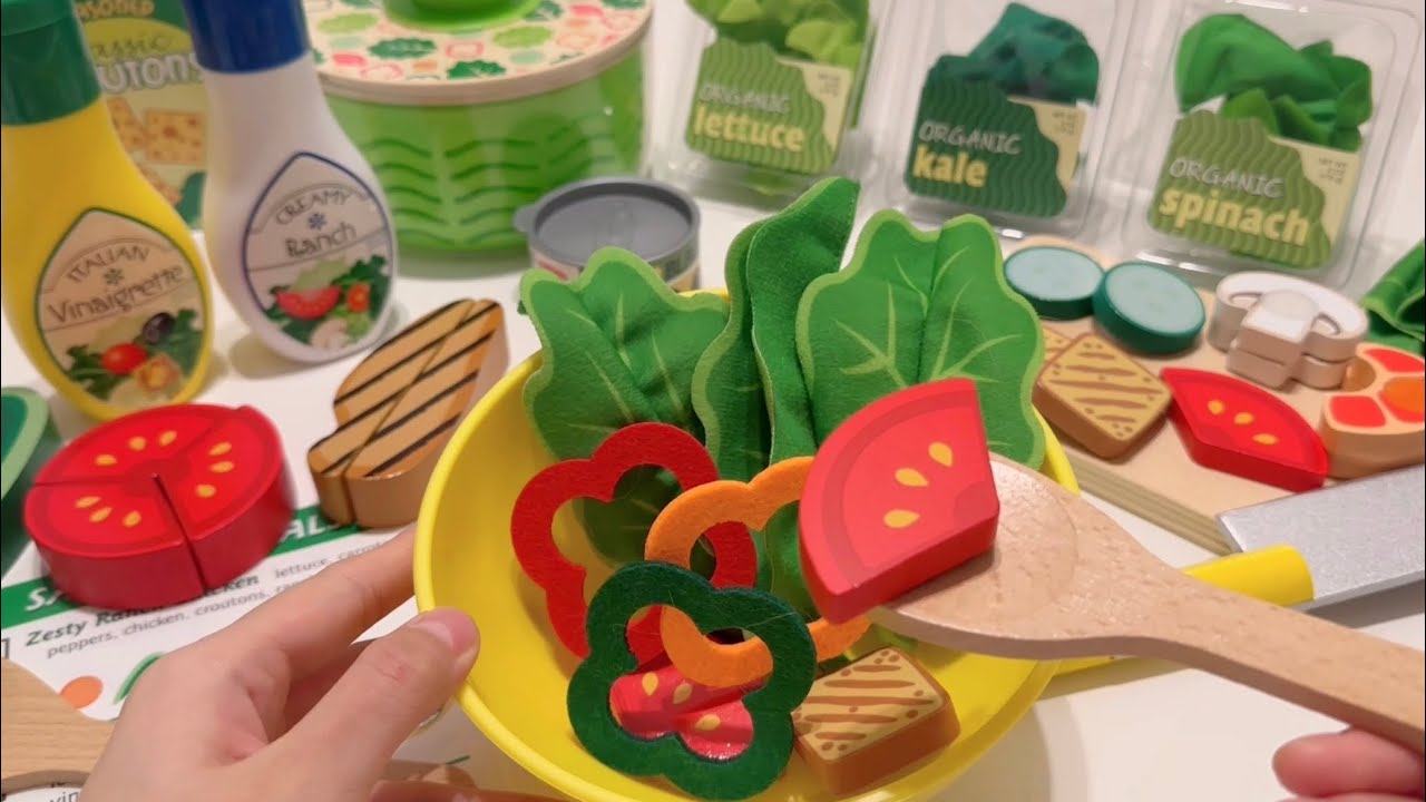 [💸Toy asmr💸] Melissa and Doug Salad Playset🥗🫜 