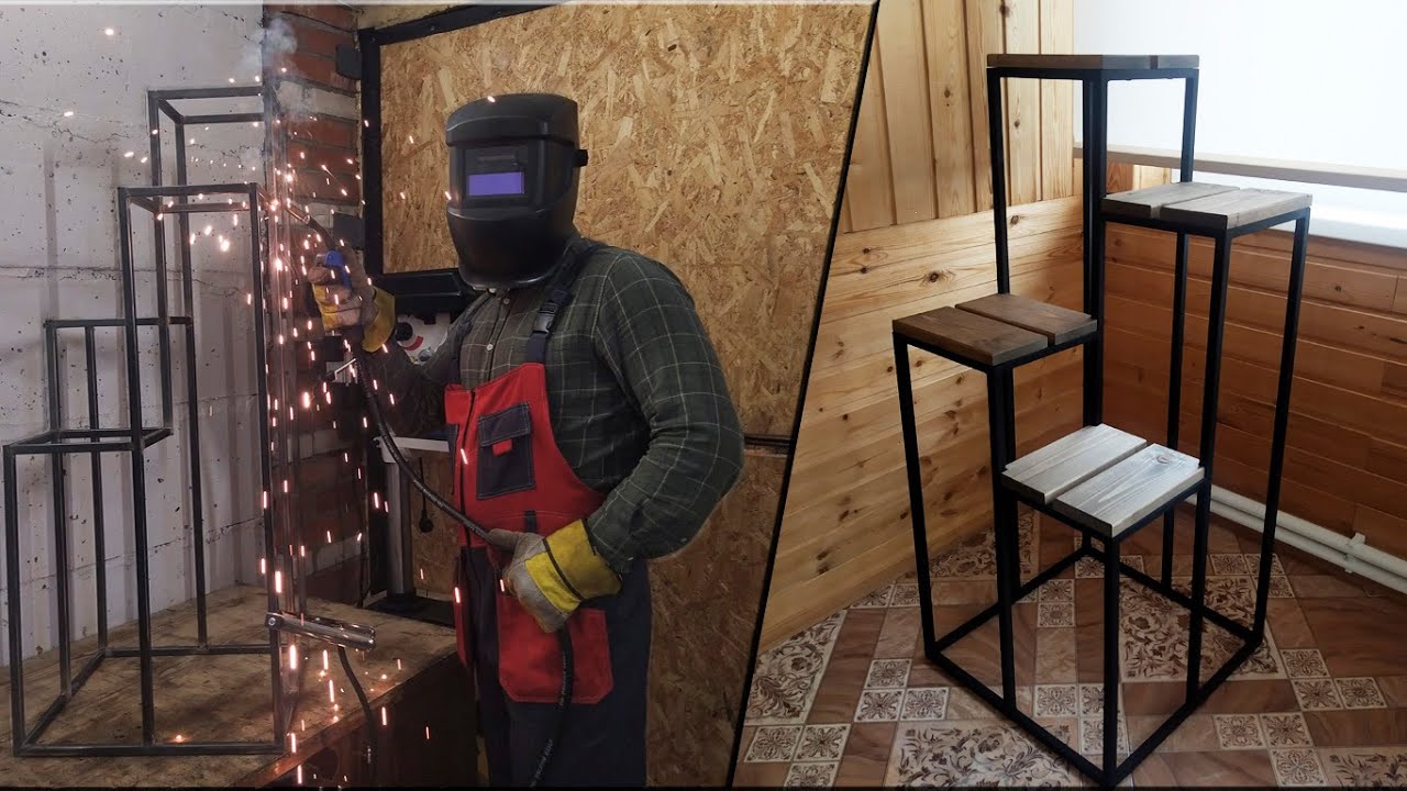 Изготовление подставки для цветов в стиле Loft  своими руками/ DIY