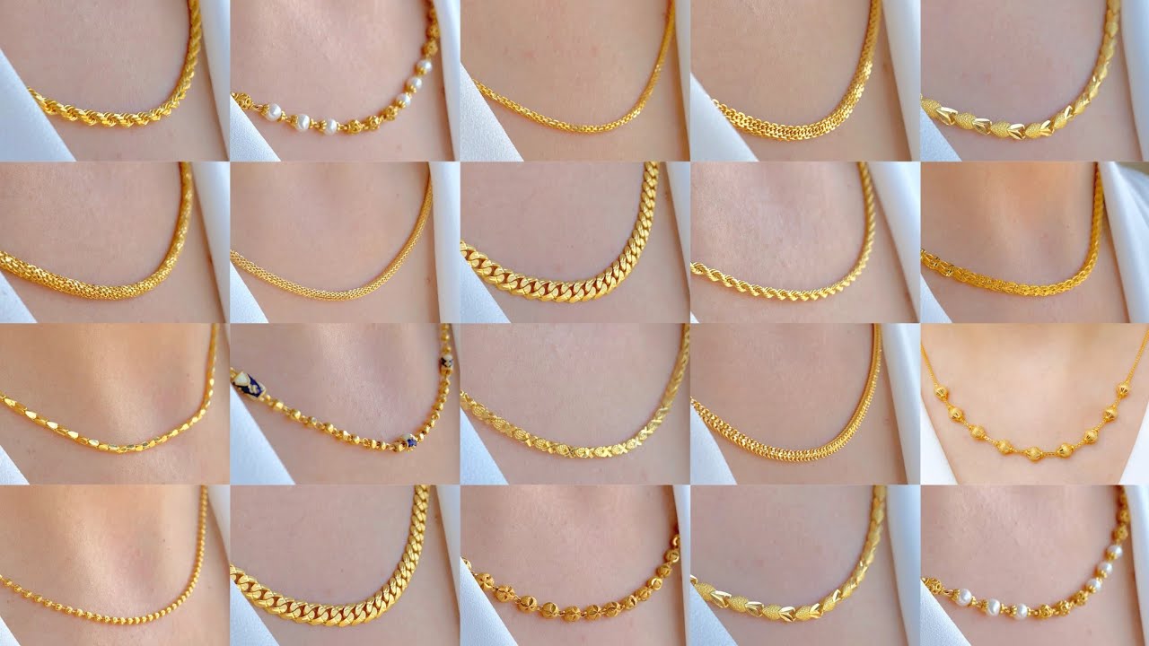 Latest 22kt gold chains with weight and price | Gold Chain collection 2022