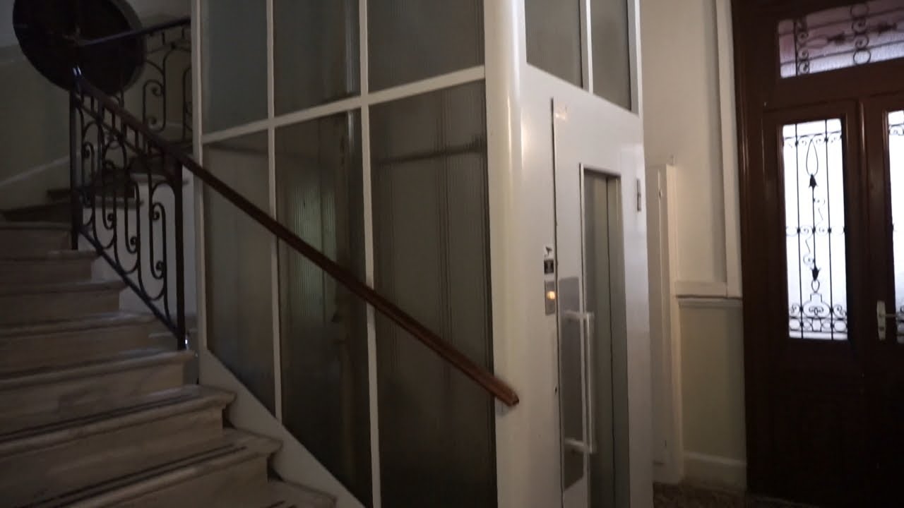 AMAZING vintage Schindler bottom-drive traction elevator @ Via Canova 18, Lugano, Switzerland