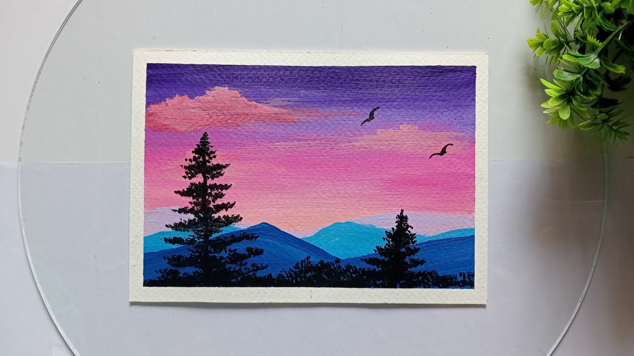  Easy Gouache Landscape Scenery Painting for Beginners 🎨|Step by Step Tutorial 🎨