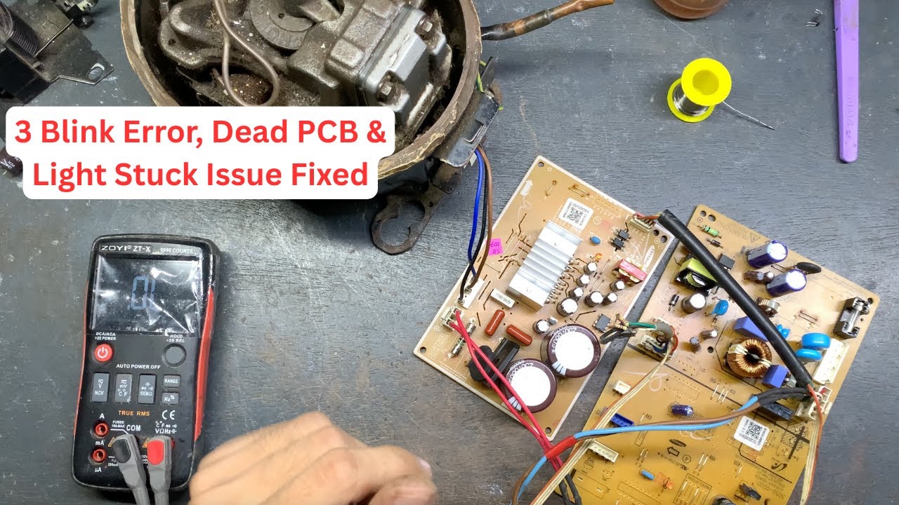 Samsung Double Door Fridge PCB Repair | 3 Blink Error, Dead PCB & Light Stuck Issue Fixed