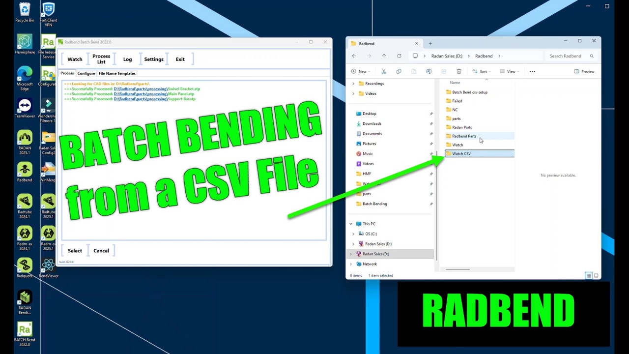 Batch Bending with a CSV file - RADBEND 2025