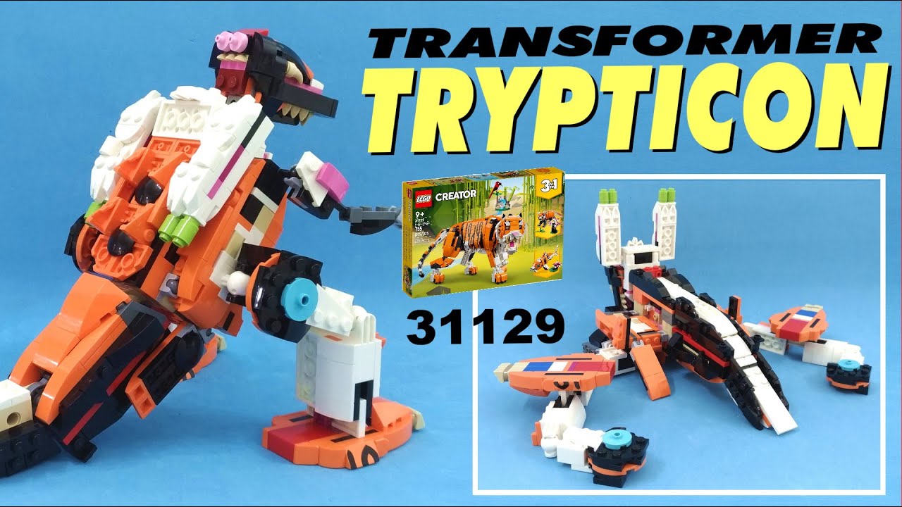 Tutorial: Let's build Trypticon (Transformer) / Dinosaur from LEGO Creator 31129: Majestic Tiger