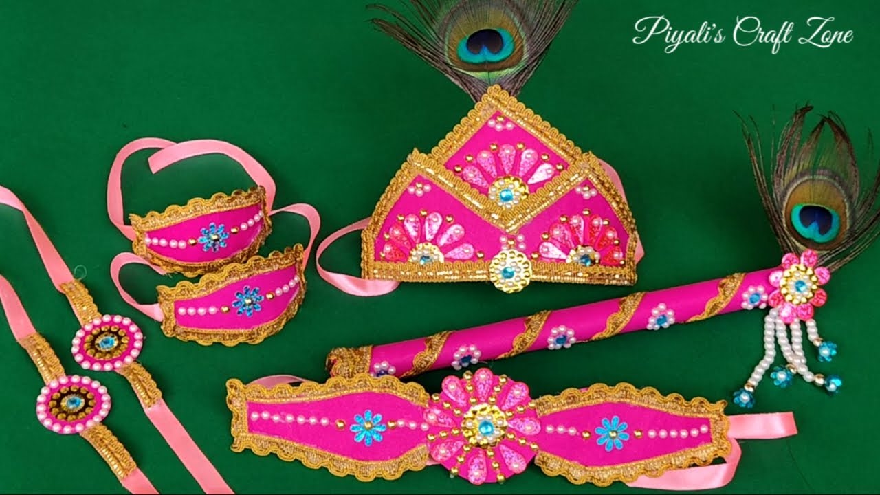 Krishna Jewellery Making At Home/Krishan Jewellery For Baby Boy And Girl/Krishna Janmashtami special