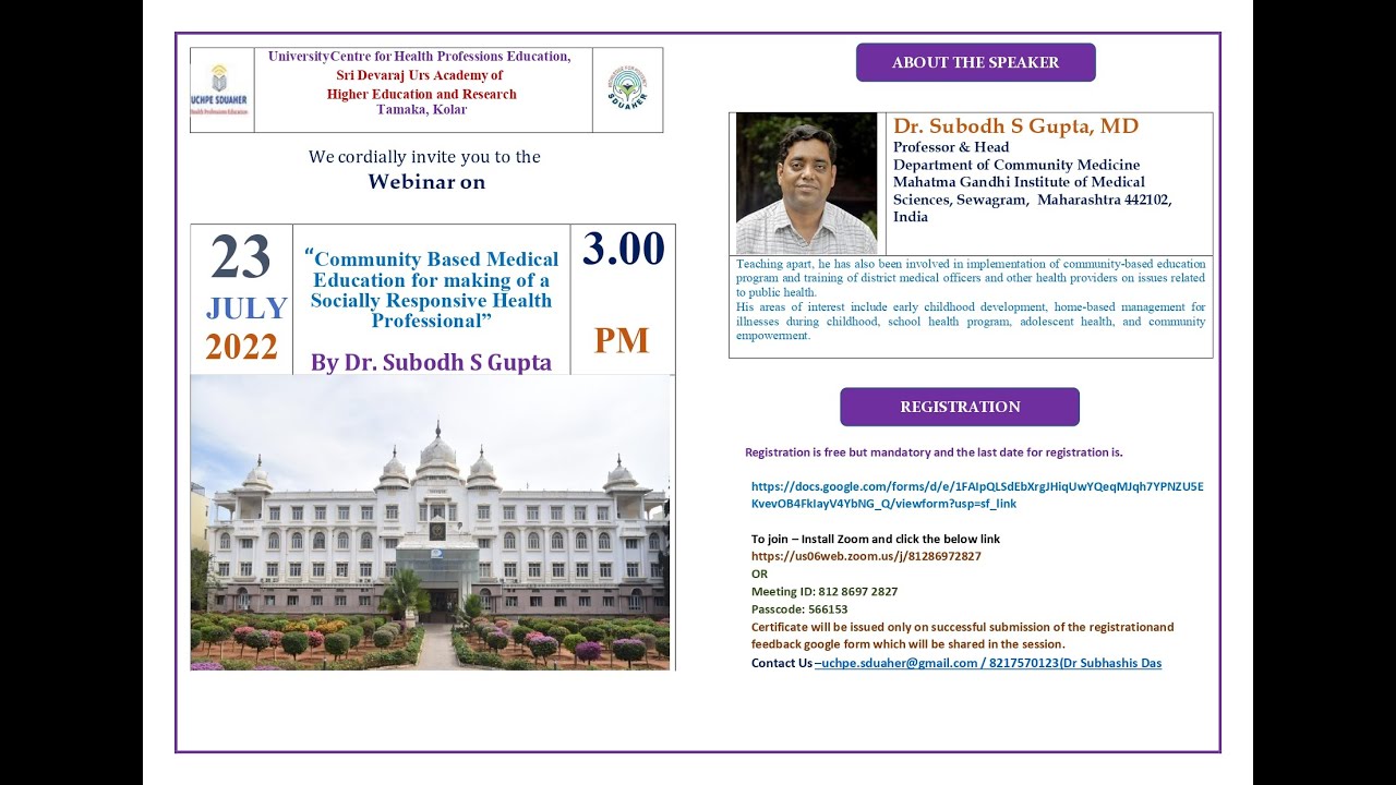 “Community Based MedicalEducation for making of aSocially Responsive HealthProfessional”