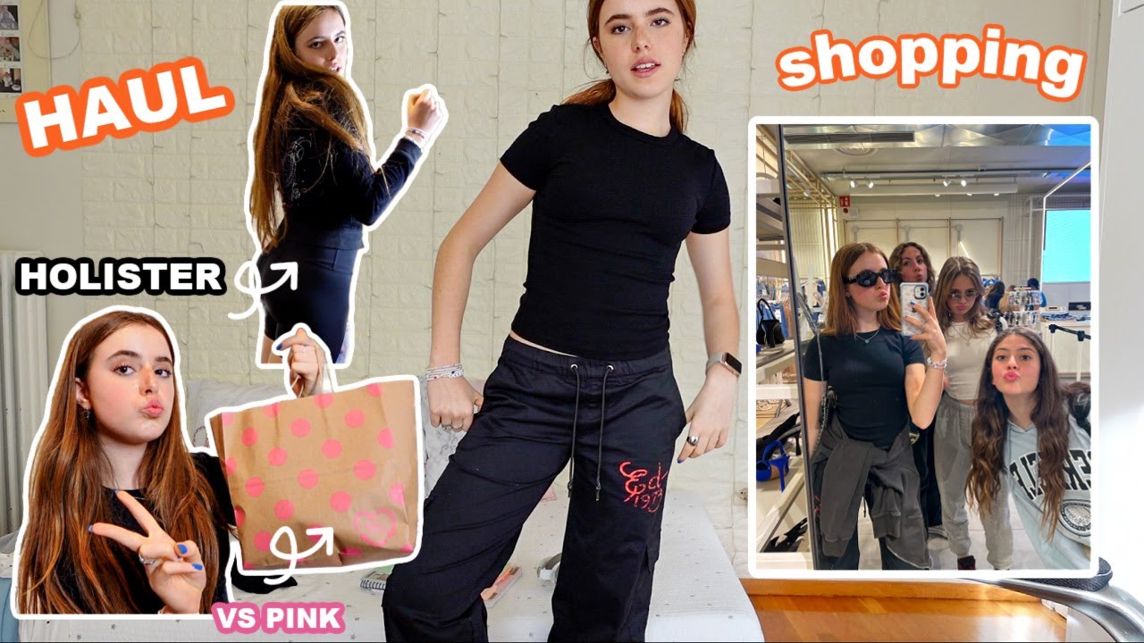 Ψωνίζω με τις φίλες μου// hollister, vs pink, sephora  HAUL
