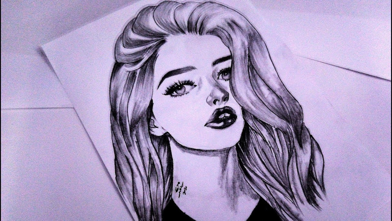 رسم بنت بالرصاص .. رسم بورترية خطوة بخطوة ||  pencil drawing .. portrait for cute girl step by step