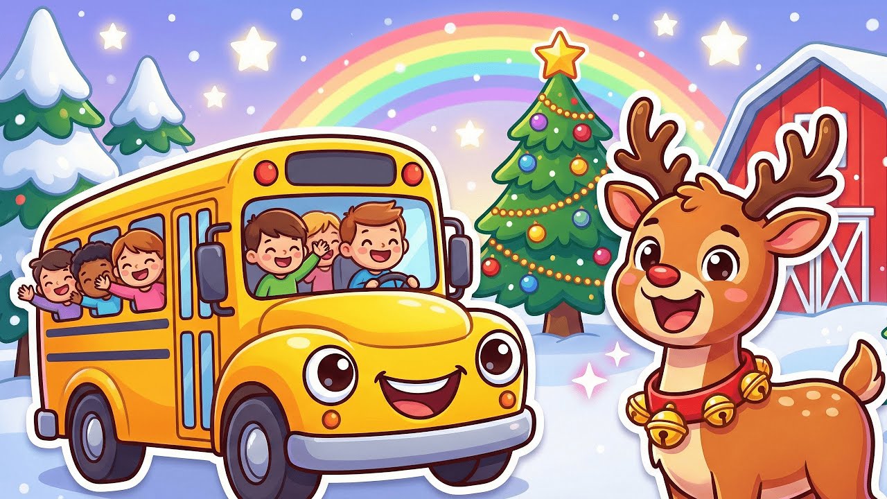 Jingle Bells + Wheels on the Bus - Nursery Rhymes & Kids Songs | Wheels on the Bus Poem