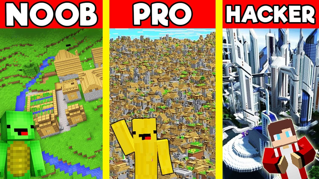 CITY Build Battle In Minecraft - NOOB VS PRO CHALLENGE - Maizen Mizen Mazien Parody