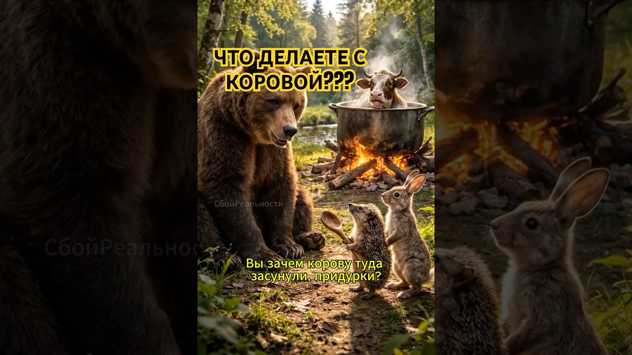 МЕДВЕДЬ МЕШАЕТ ЁЖИКУ #нейросеть #юмор #мем  #смешныеживотные #hailuoai #hailuo02 #minimax #анекдоты