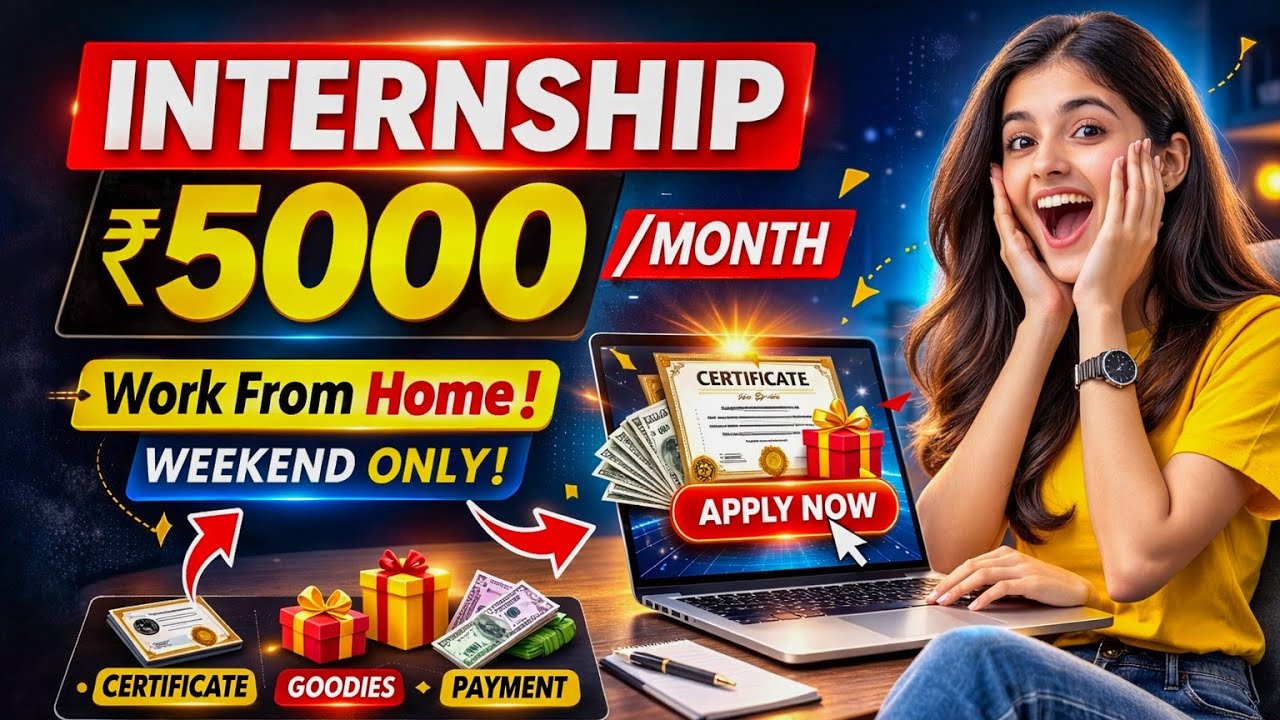 ✅Internship for College Students  | Work From Home | 2026 Earn ₹5000 Per Month Weekend Internship🎯