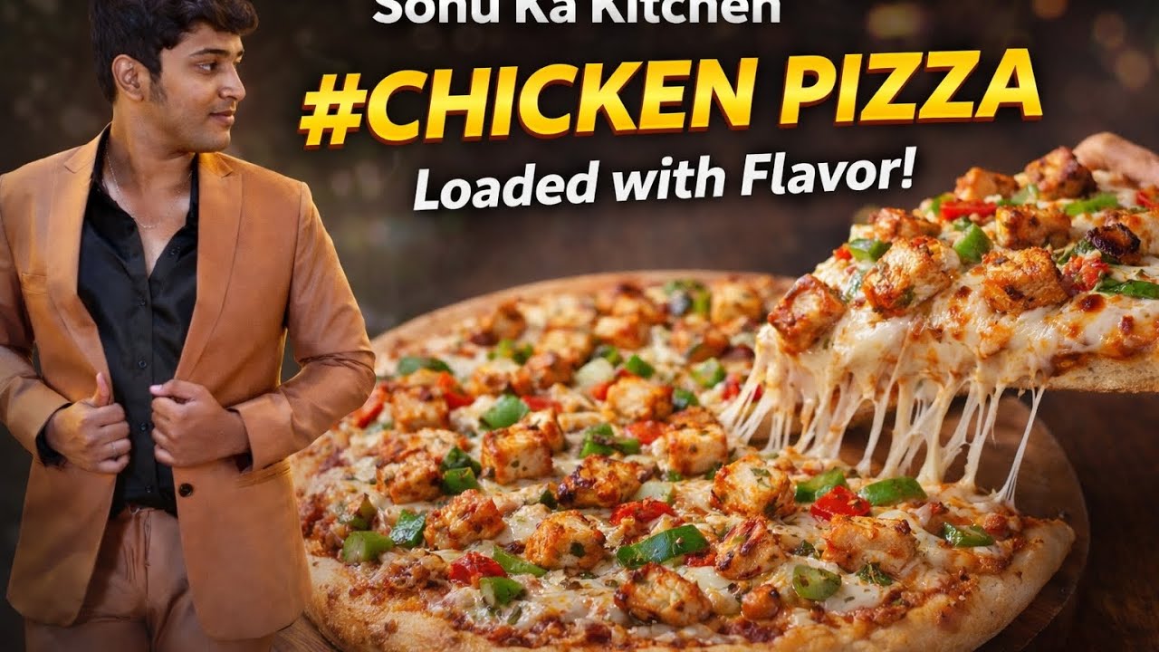 Chicken Pizza Recipe | Loaded With Flavor | Easy Homemade Pizza | Sonu Ka Kitchen