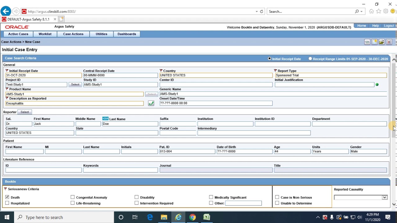 Session 6.2 - Case Processing of Sponsored Trial Case in Argus Safety