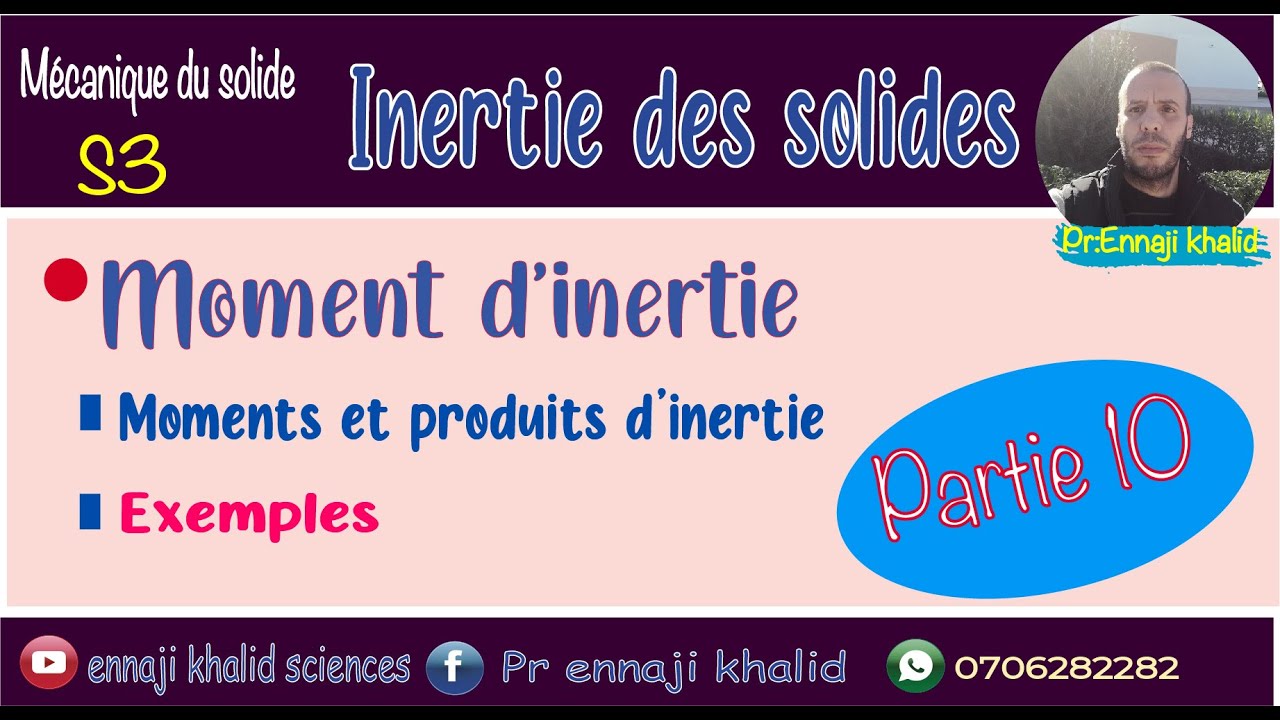 Moments d'inertie cours et exemples Mécanique du solide