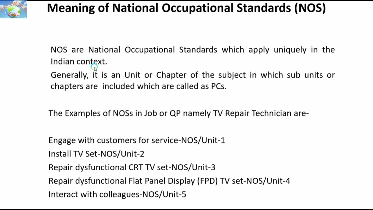Meaning of National Occupational Standard