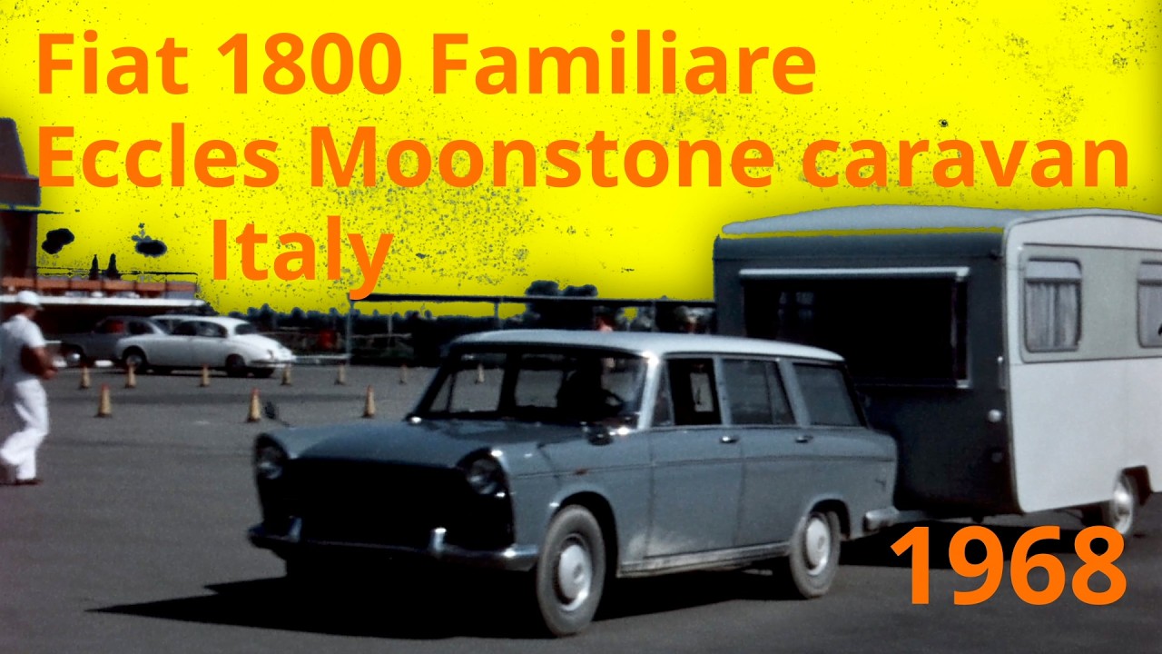 8mm - Italy - road trip with Fiat 1800 Familiare & Eccles Moonstone caravan - South Tyrol - 1968