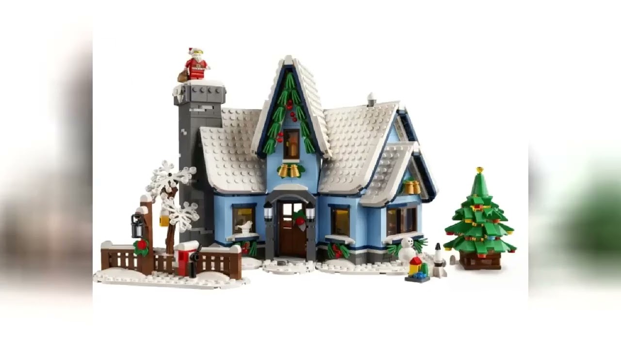 Creative Santa Claus visits Gingerbread House Model Brick Winter Village Building Block Toy Children