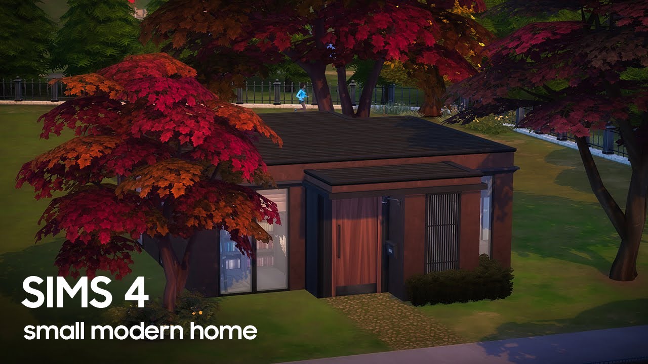 lofi small modern house build in the sims 4 | cc brutalist style