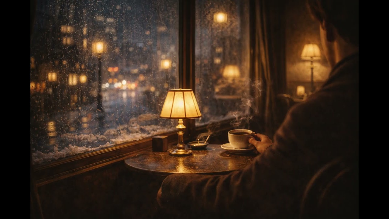 Midnight Cafe | Timeless 1930s-1940s Instrumental Jazz and Fireplace Sounds