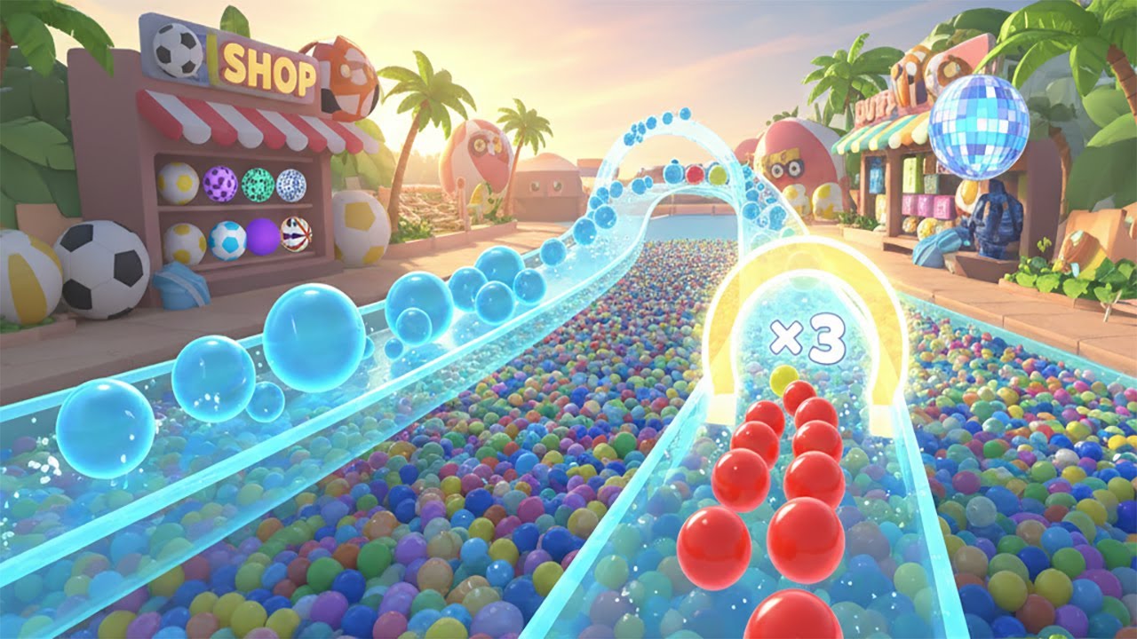 Aquapark Balls Party – Crazy Water Slide Race Challenge - EP 29