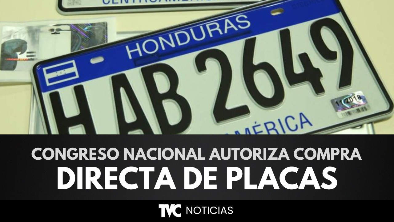 Congreso Nacional autoriza compra directa de placas vehiculares