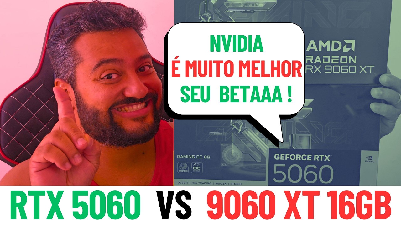 RTX 5060 vs RX 9060 XT 16GB em 2026