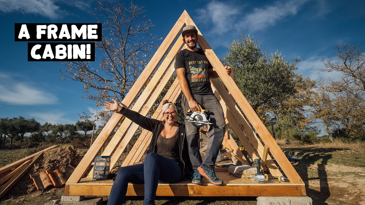 Building a Tiny A-Frame Cabin from Scratch | Off-Grid Homestead in Portugal