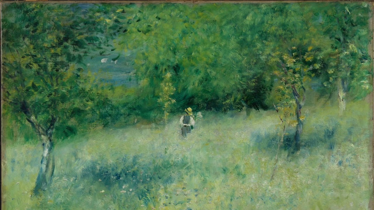 Spring Chatou (1873) by Pierre-Auguste Renoir. Peaceful Screen Wallpaper