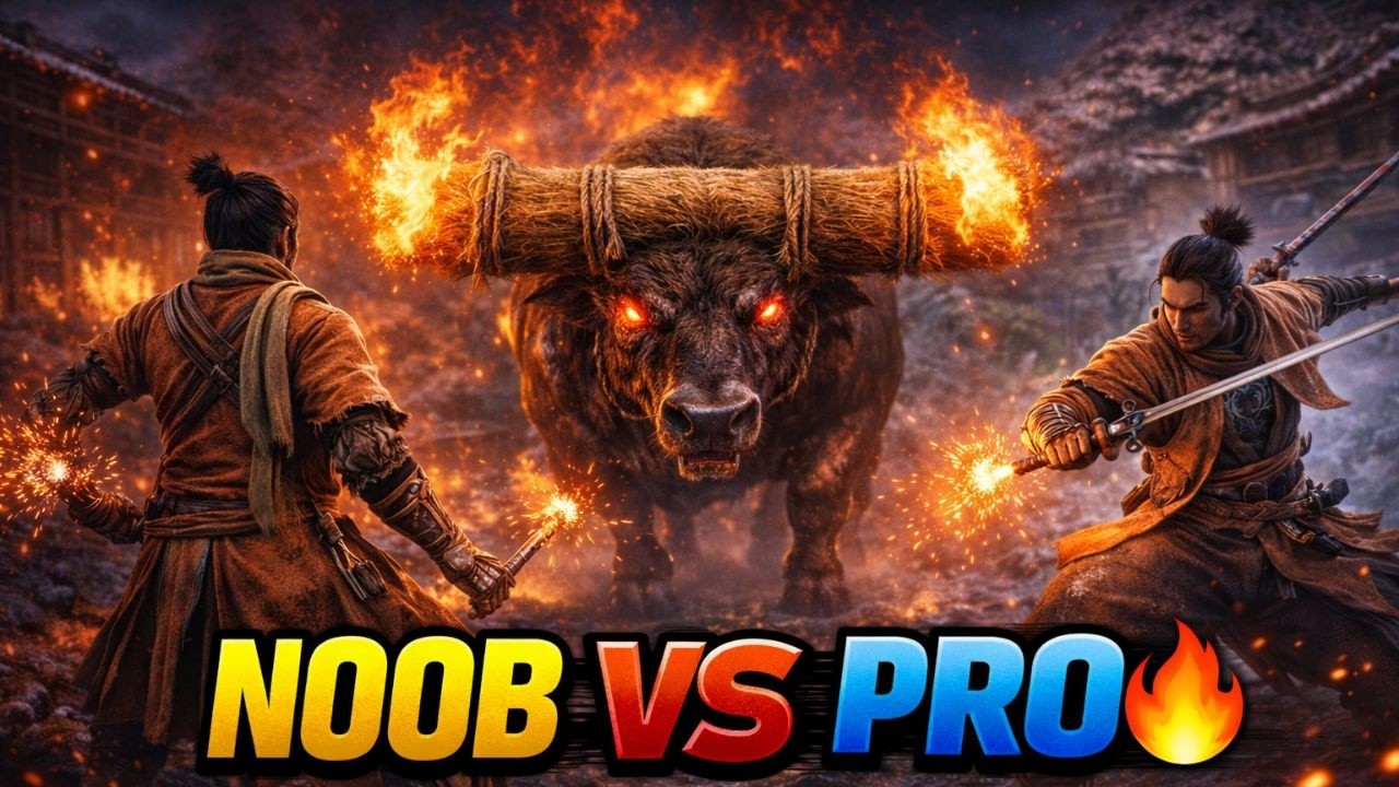 Noob vs Blazing Bull 😭 (Pro vs Me) |#sekiro #sekirogameplay #blazingbull #sekirobossfight