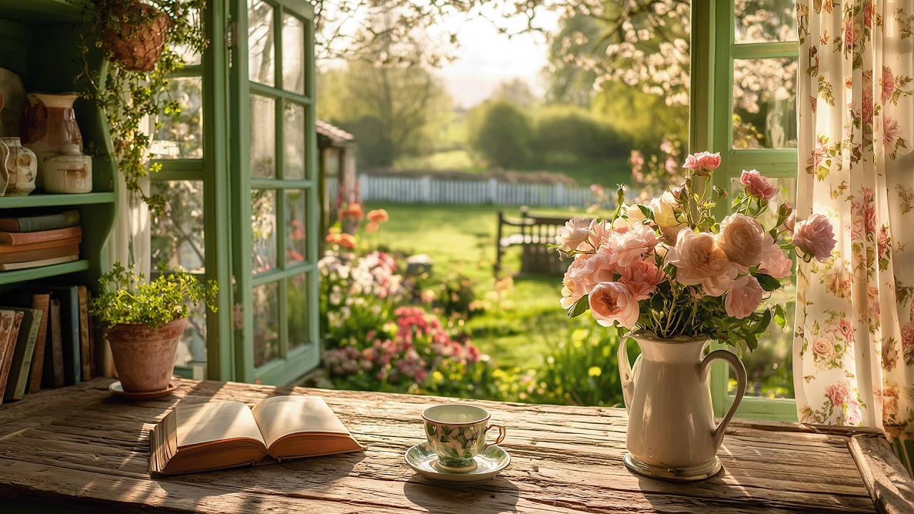 Peaceful Spring Vibes 🌼 A dreamy piano playlist for tea and reading | Work Study Focus Reading
