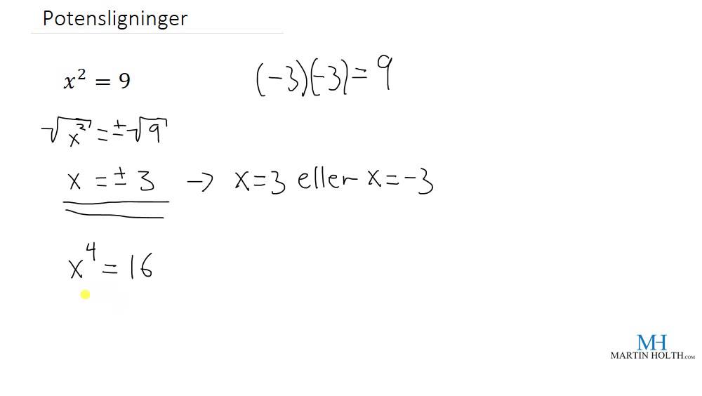 Matematikk 1P - Potensligninger