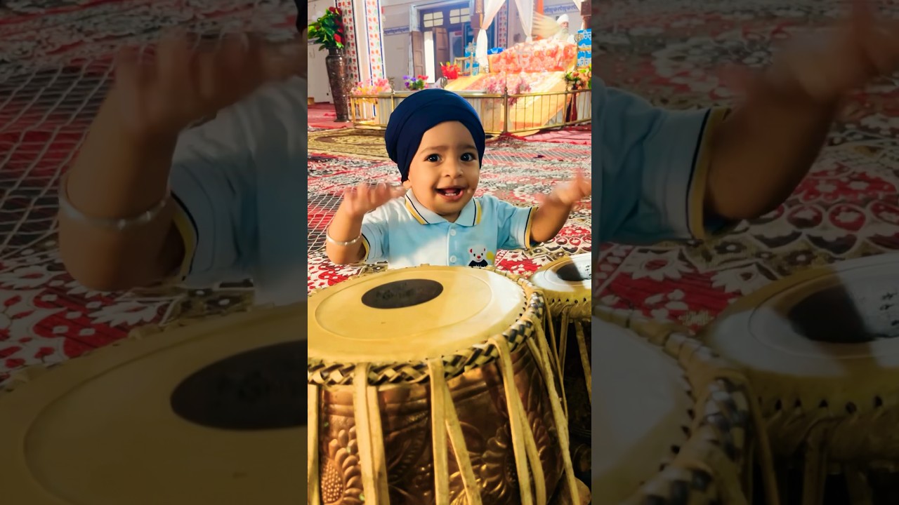 Small baby playing Tabla #tabla #sikh #waheguru #gurbani #kirtan #shortvideo #shorts #viral #100k