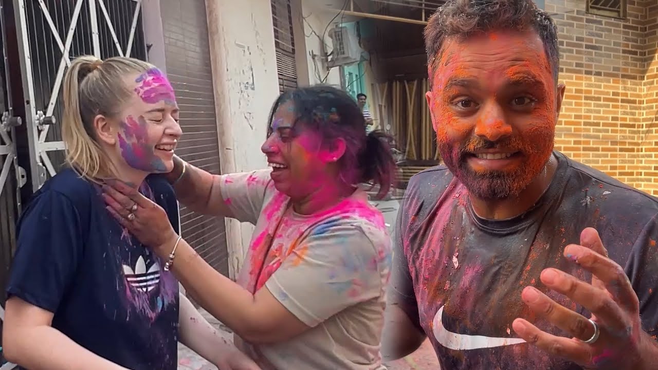 ABBEY'S FIRST HOLI EXPERIENCE IN INDIA! Holi Vlog With Family *HOLI 2023*