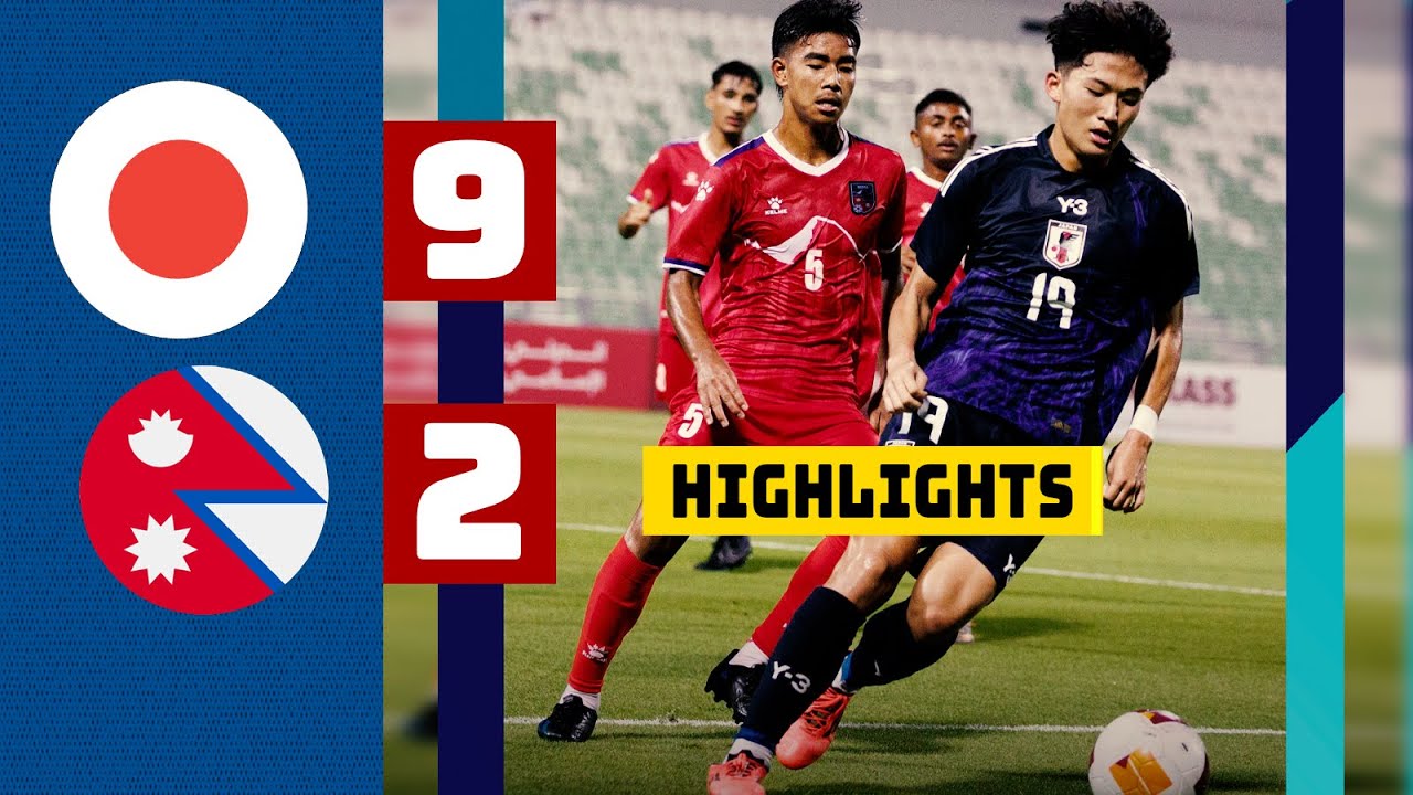 Nepal vs Japan 2-9 Highlights of Asian Cup U17 Qualifers